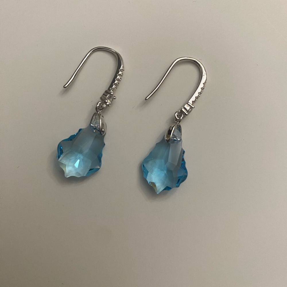 Ping Silver Blue Gemstone Drop Earrings